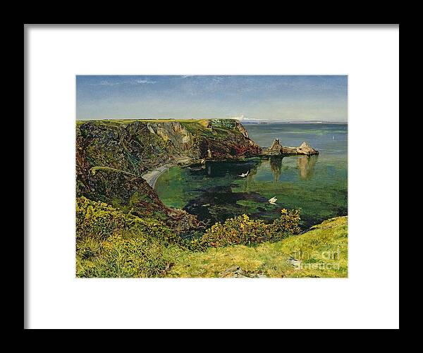 John William Inchbold Framed Print featuring the painting Anstey's Cove in Devon by John William Inchbold