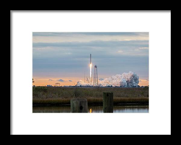 Antares Launch Framed Print featuring the photograph Antares Launch From Wallops Island by M C Hood