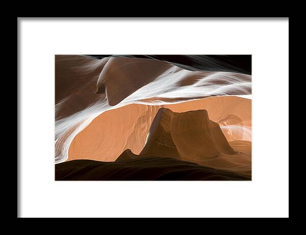 Landscape Framed Print featuring the photograph Antelope Canyon Desert Abstract by Mike Irwin