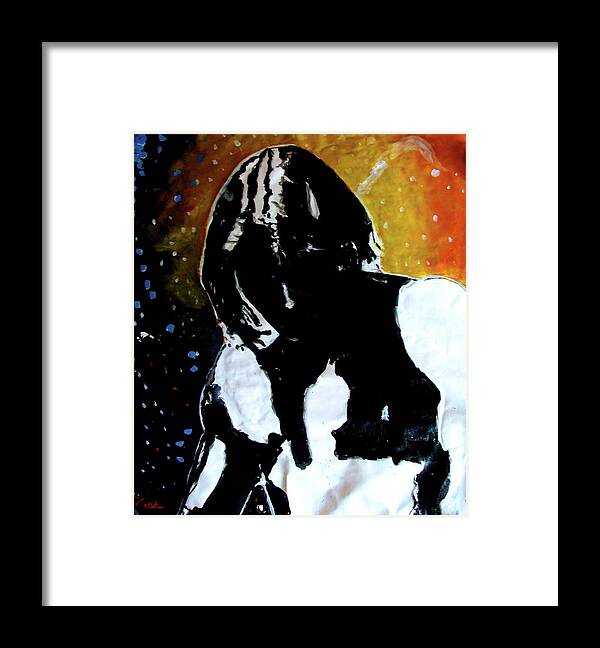 Male Framed Print featuring the painting Anthropomorphic Universe by Karen Zima