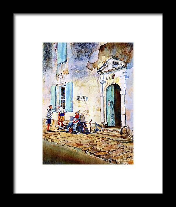 Watercolor Framed Print featuring the painting Antiquaire by Francoise Chauray