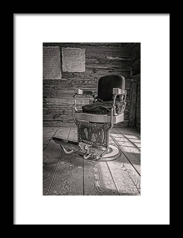 Barber Chair Framed Print featuring the photograph Antique Barber Chair by Scott Read