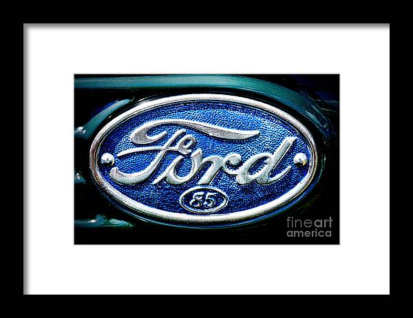 1939 Framed Print featuring the photograph Antique Ford Badge by Olivier Le Queinec