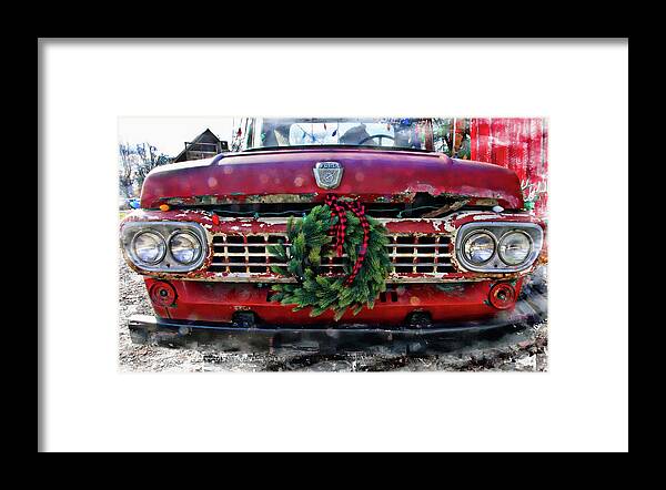 Photography By Suzanne Stout Framed Print featuring the photograph Antique Ford Christmas by Suzanne Stout