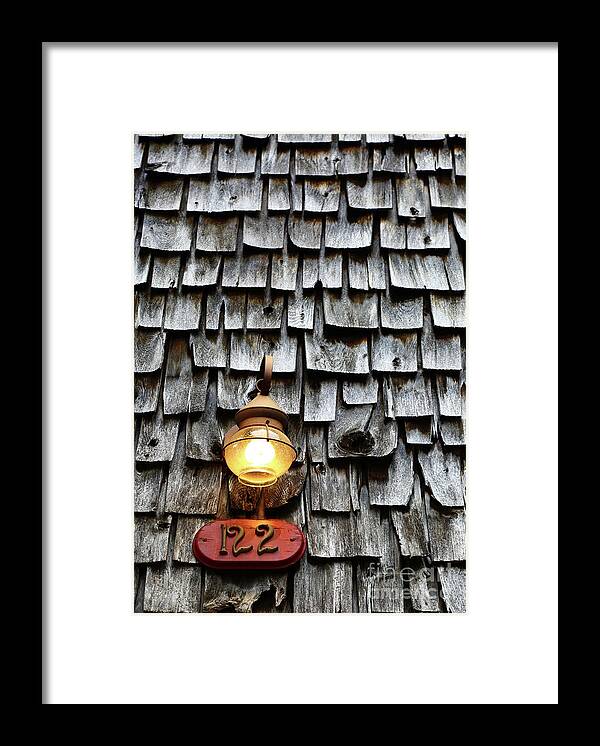 Lamp Framed Print featuring the photograph Antique Lamp and Wooden Tiles Frederick Maryland by James Brunker