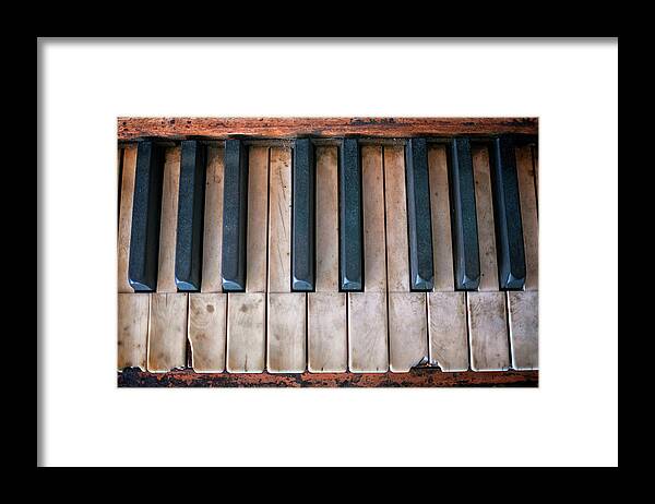 Piano Framed Print featuring the photograph Antique Piano Keys by Rick Berk