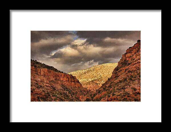 Verde Valley Framed Print featuring the photograph Antique Train Ride Txt by Theo O'Connor