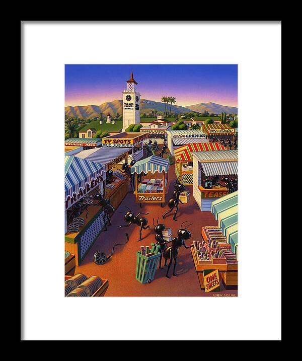  Ants Framed Print featuring the painting Ants at the Hollywood Farmers Market by Robin Moline