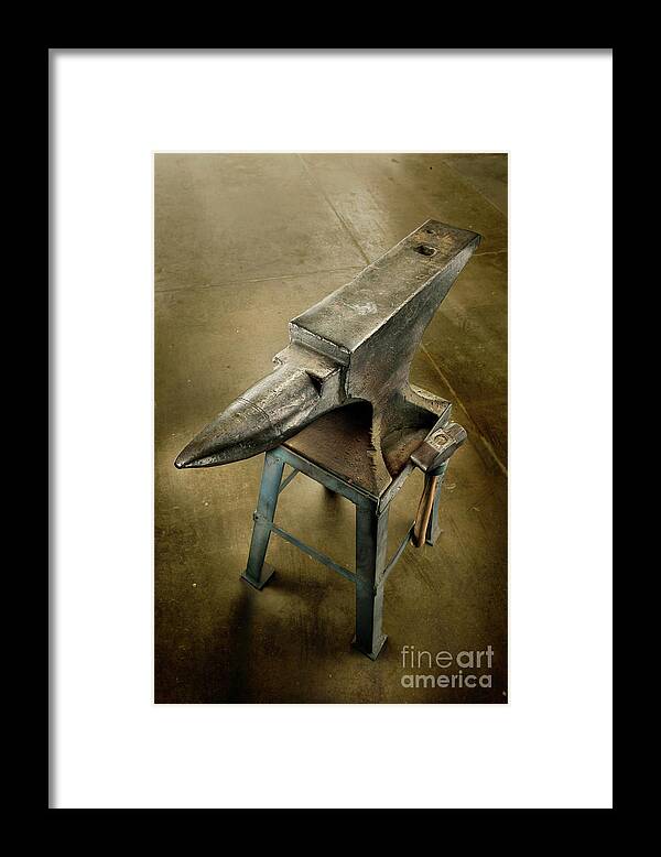 Antique Framed Print featuring the photograph Anvil and Hammer by YoPedro