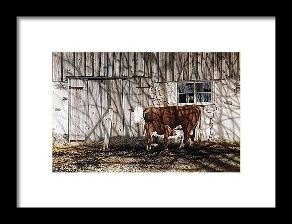 Country Framed Print featuring the painting Any time is meal-time by Conrad Mieschke