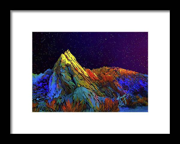 Anza Framed Print featuring the painting Anza Borrego Desert Peak by DC Langer