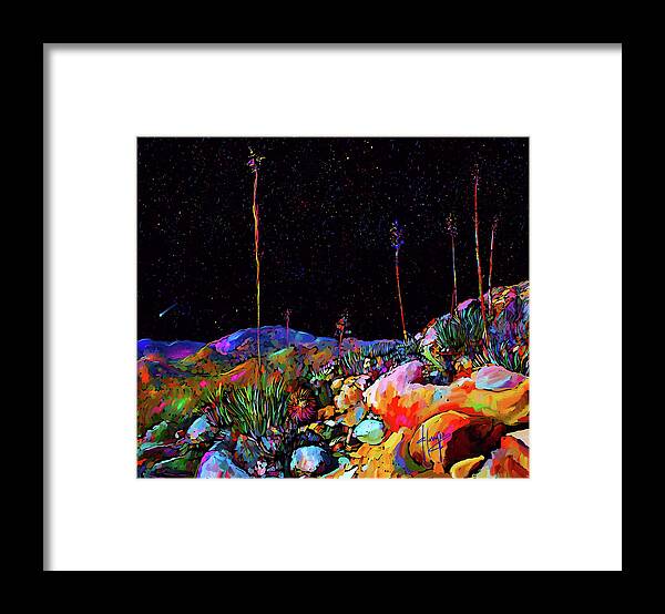 Anza Framed Print featuring the painting Anza Borrego Desert Rocks by DC Langer