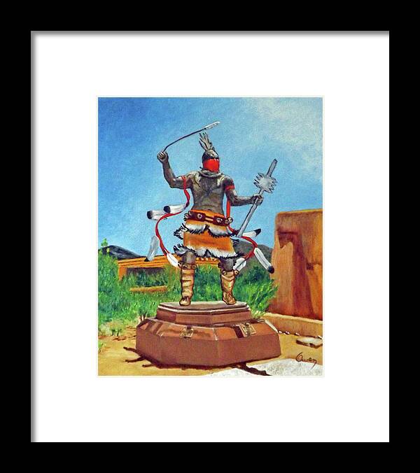 Figure Framed Print featuring the painting Apache Mountain Spirit Dancer by Carl Owen