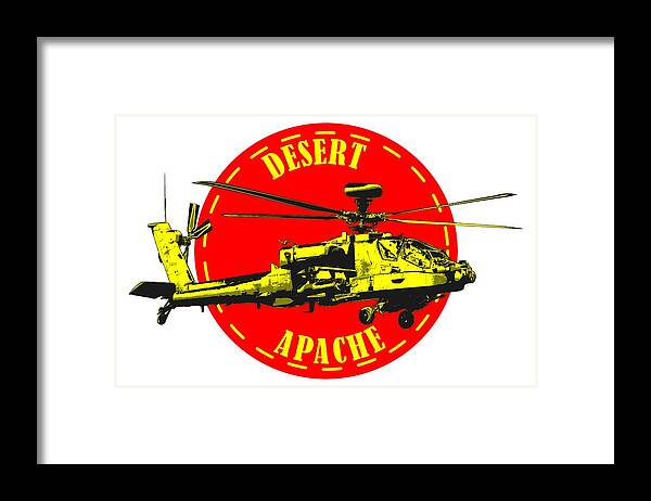 Apache Framed Print featuring the digital art Apache on Desert by Piotr Dulski