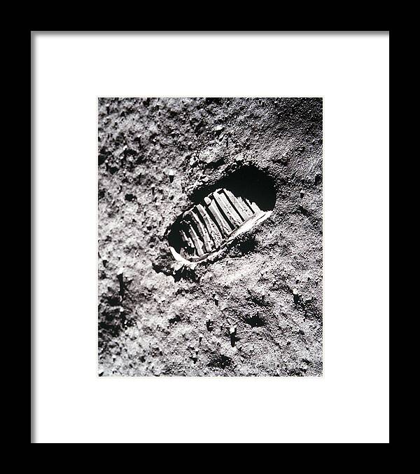 Astronomy Framed Print featuring the photograph Apollo 11 Footprint on the Moon by NASA Science Source
