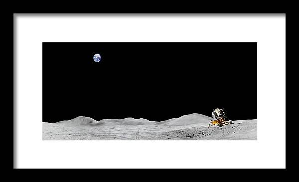 Apollo 15 Framed Print featuring the photograph Apollo 15 Landing site Panorama by Andy Myatt