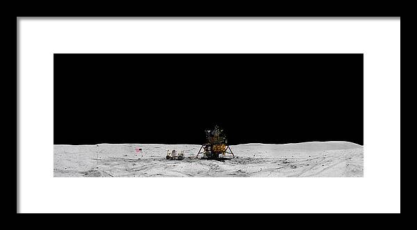 Apollo 16 Landing Site Panorama Framed Print featuring the photograph Apollo 16 Landing Site Panorama by Andy Myatt