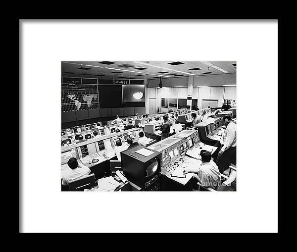 1968 Framed Print featuring the photograph Apollo 8: Mission Control by Granger