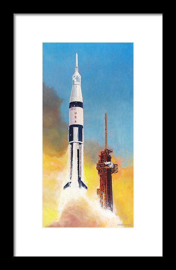 Space Framed Print featuring the painting Apollo's Forgotten Rocket by Douglas Castleman