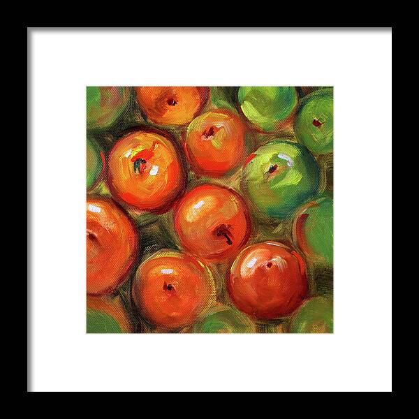 Apple Still Life Painting Framed Print featuring the painting Apple Barrel Still Life by Nancy Merkle