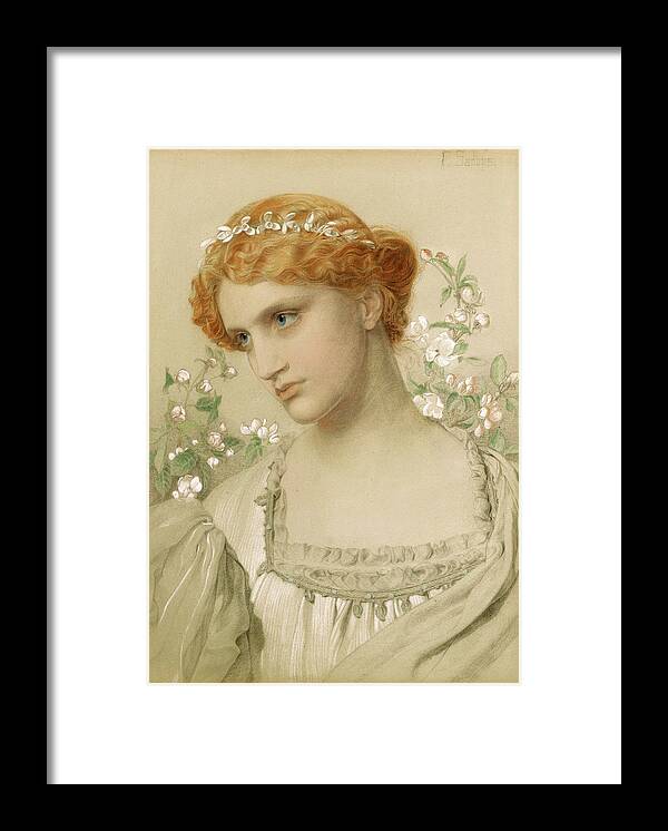 Frederick Sandys Framed Print featuring the painting Apple Blossom by Frederick Sandys