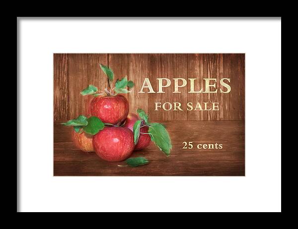 Apple Framed Print featuring the photograph Apples For Sale by Lori Deiter