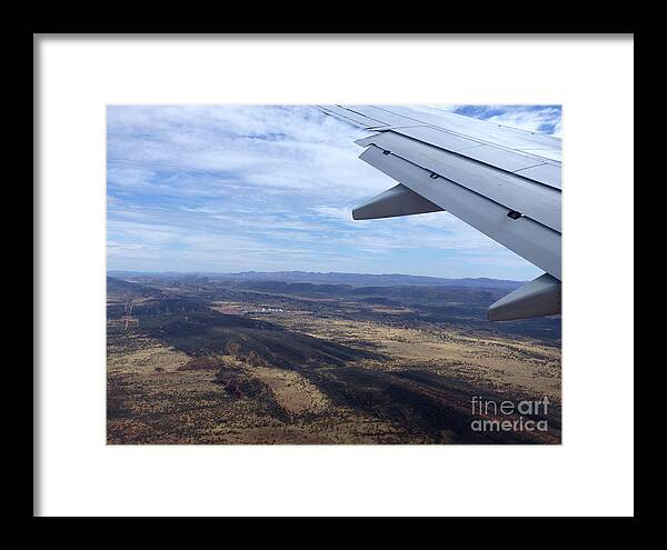 Airbourne Framed Print featuring the photograph Flying into Alice Springs - Australia by Phil Banks