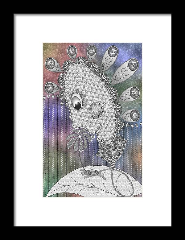 Just Another Pretty Face Framed Print featuring the digital art April Fool by Becky Titus
