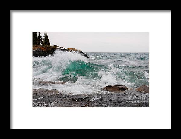 North Shore Framed Print featuring the photograph April Waves on Superior by Sandra Updyke