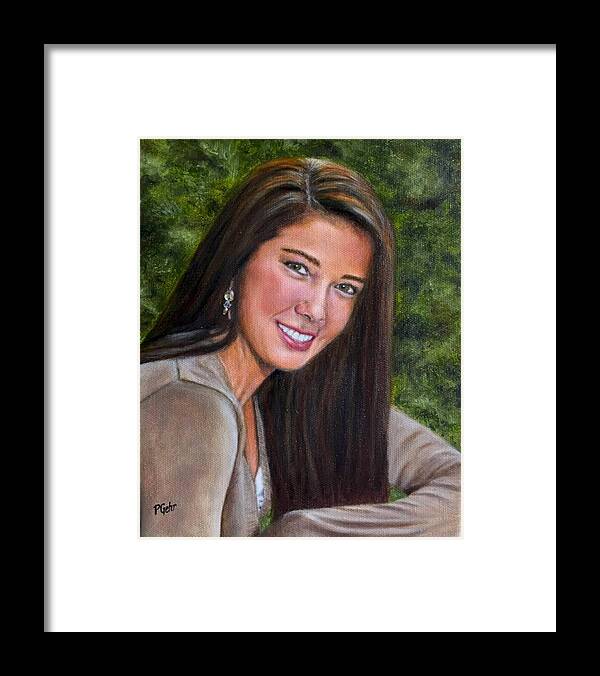 Beautiful Woman Portrait Framed Print featuring the painting April's Love by Dr Pat Gehr