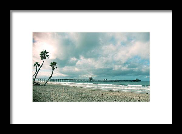 Oceanside Framed Print featuring the photograph Aqua Hues at Oceanside Pier by Joy Buckels