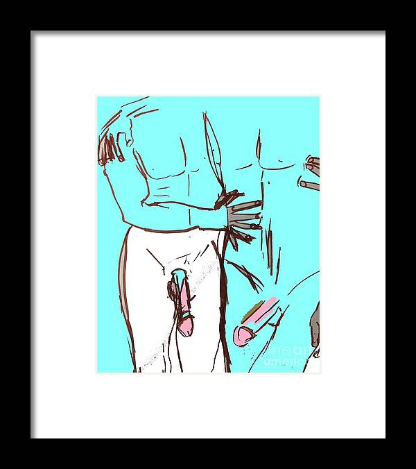 Gay Framed Print featuring the drawing Aqua by Leslie Byrne