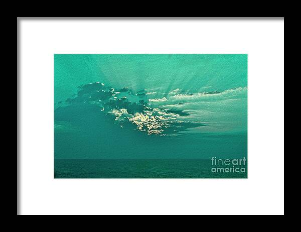 Sunrise Framed Print featuring the photograph Aqua Sunset by Jeff Breiman