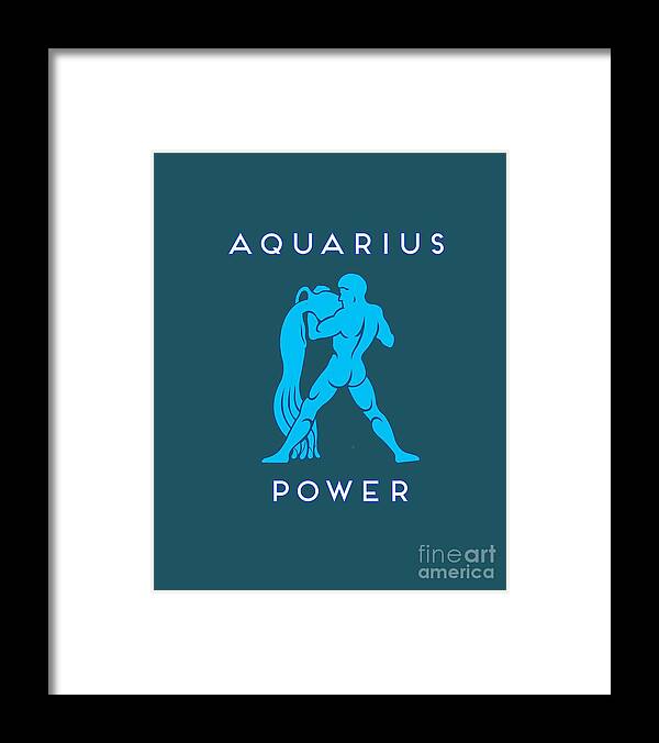 Aquarius; Aquarian; Symbol; Aquarius Symbol; Horoscope; Zodiac; Mystic; Water Sign; Zodiac Sign; Horoscope; Horoscope Sign; Astrology Framed Print featuring the digital art Aquarius Power by Judy Hall-Folde