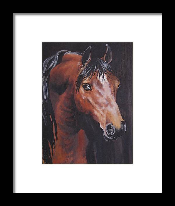 Horse Framed Print featuring the painting Arabian Horse 1 by Barbara Prestridge