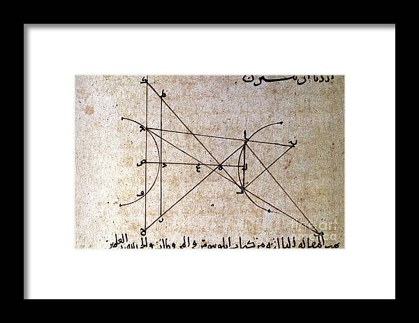 10th Century Framed Print featuring the drawing Arabic Optics Manuscript by Granger