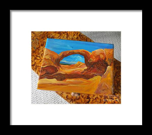 National Park Framed Print featuring the mixed media Arches National Park Hand painted Box by Lizi Beard-Ward
