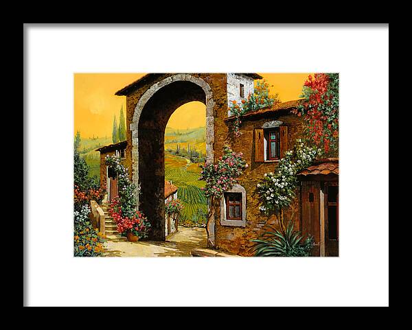Arch Framed Print featuring the painting Arco Di Paese by Guido Borelli