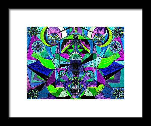 Vibration Framed Print featuring the painting Arcturian Astral Travel Grid by Teal Eye Print Store
