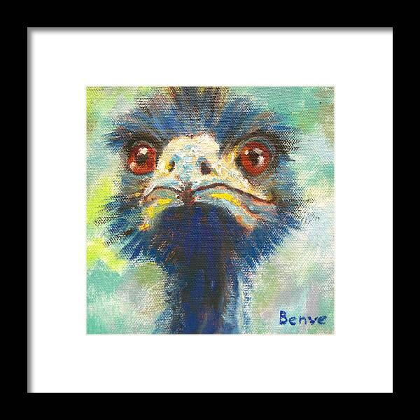 Ostrich Framed Print featuring the painting How Ya Doin? by Robie Benve
