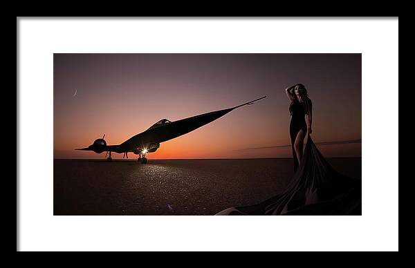 Spy Plane Framed Print featuring the photograph Area 71 Dark Seduction by Dario Impini