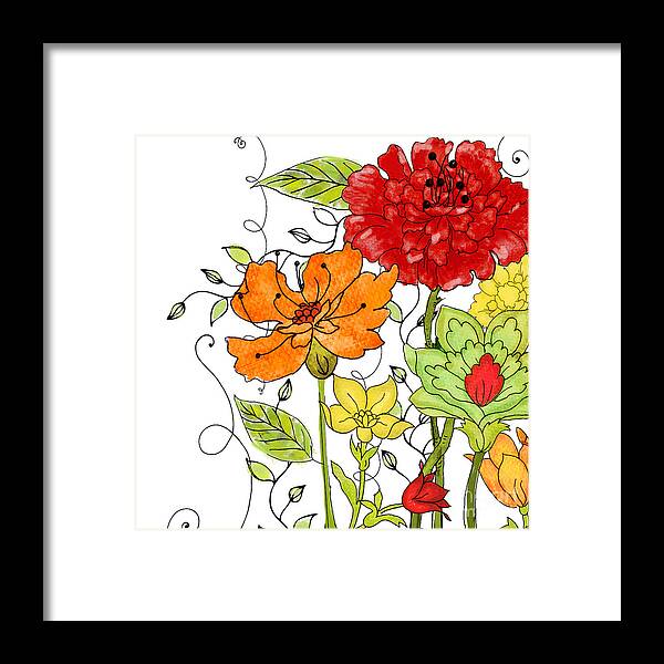 Watercolor Flowers Framed Print featuring the painting Aria I by Mindy Sommers