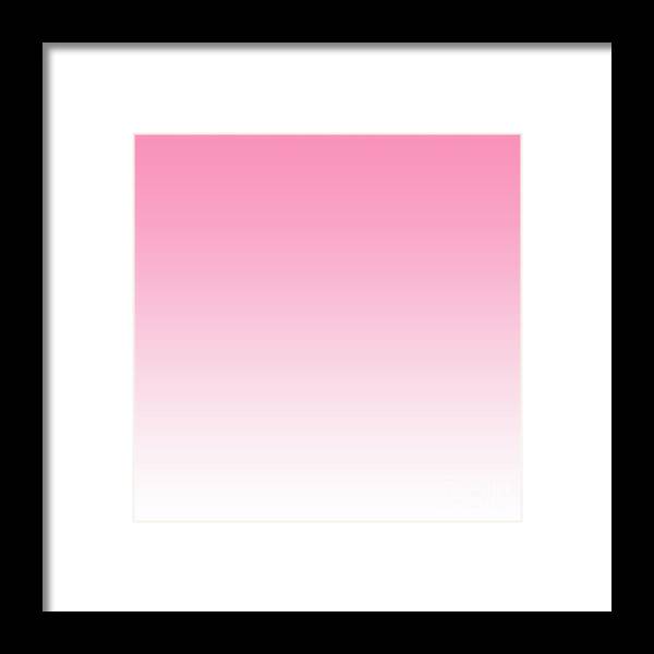 Pink And White Gradient Framed Print featuring the digital art Aria Pink and White Gradient by Leah McPhail