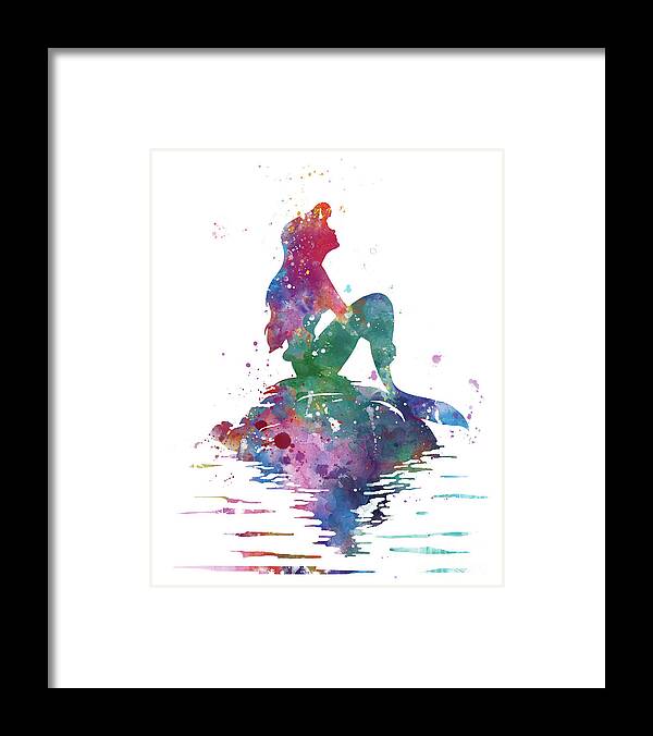 Princess Framed Print featuring the mixed media Ariel by Monn Print
