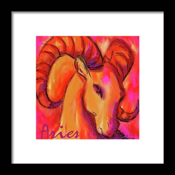 Aries Framed Print featuring the painting Aries by Tony Franza