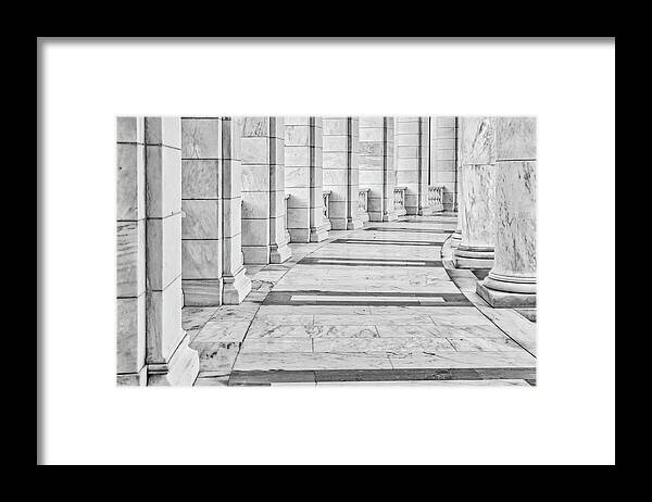Arlington Amphitheater Framed Print featuring the photograph Arlington Amphitheater Arches And Columns II by Susan Candelario