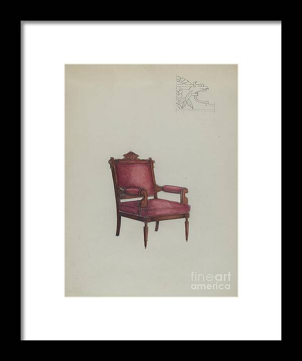  Framed Print featuring the drawing Arm Chair by Herbert Marsh