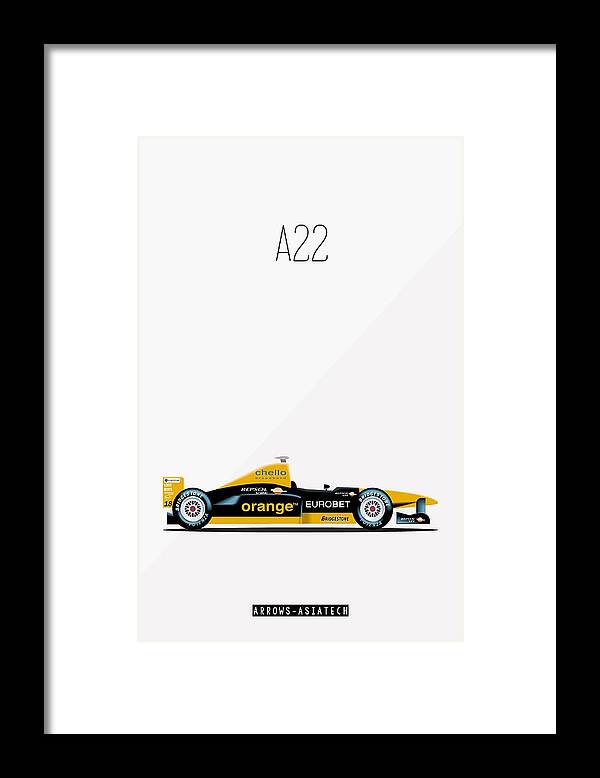 Formula 1 Framed Print featuring the painting Arrows Asiatech A22 F1 Poster by Beautify My Walls