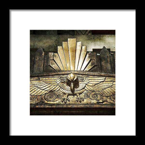 Art Deco Face Mask Framed Print featuring the photograph Art Deco Eagle by Theresa Tahara