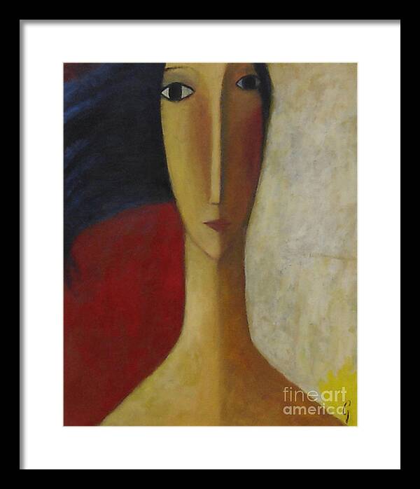 A Woman's Portrait Based On The History Of Art. Framed Print featuring the painting Art History by Glenn Quist